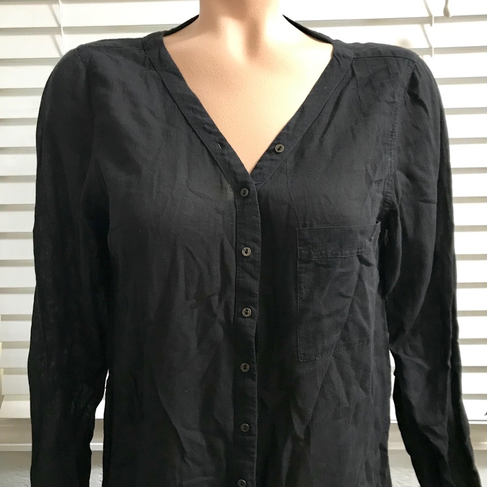 Joie Black Button Down Tunic Small - image 2